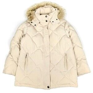 Pacific Trail Champagne Down Puffer Real Fur Hoodie Outdoor Parka Coat Gorpcore